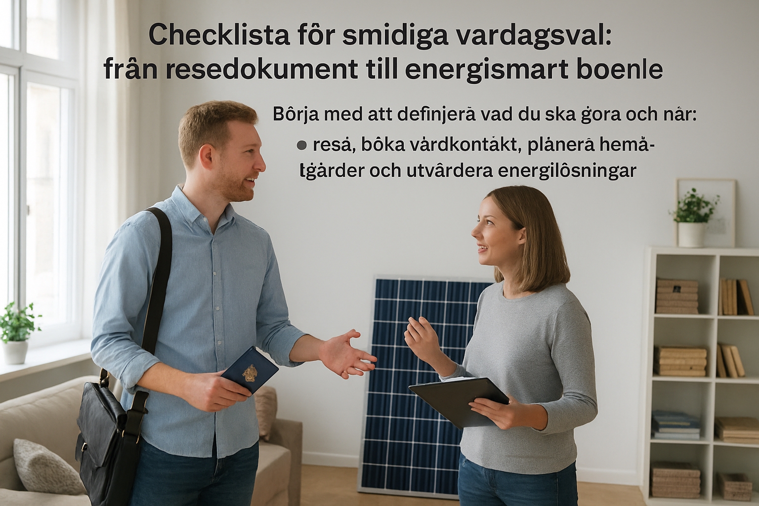 Checklista för smidiga vardagsval: från resedokument till energismart boende